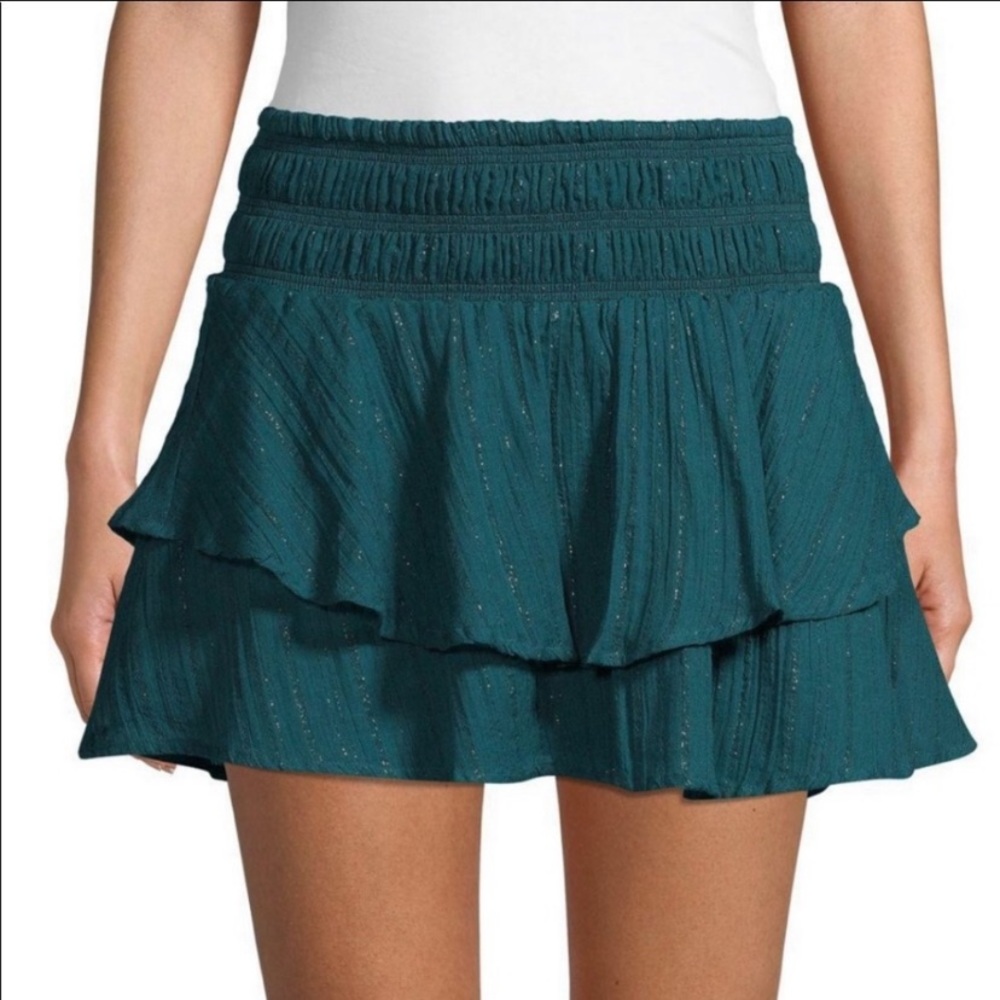 Red Cater Layered Mini Skirt